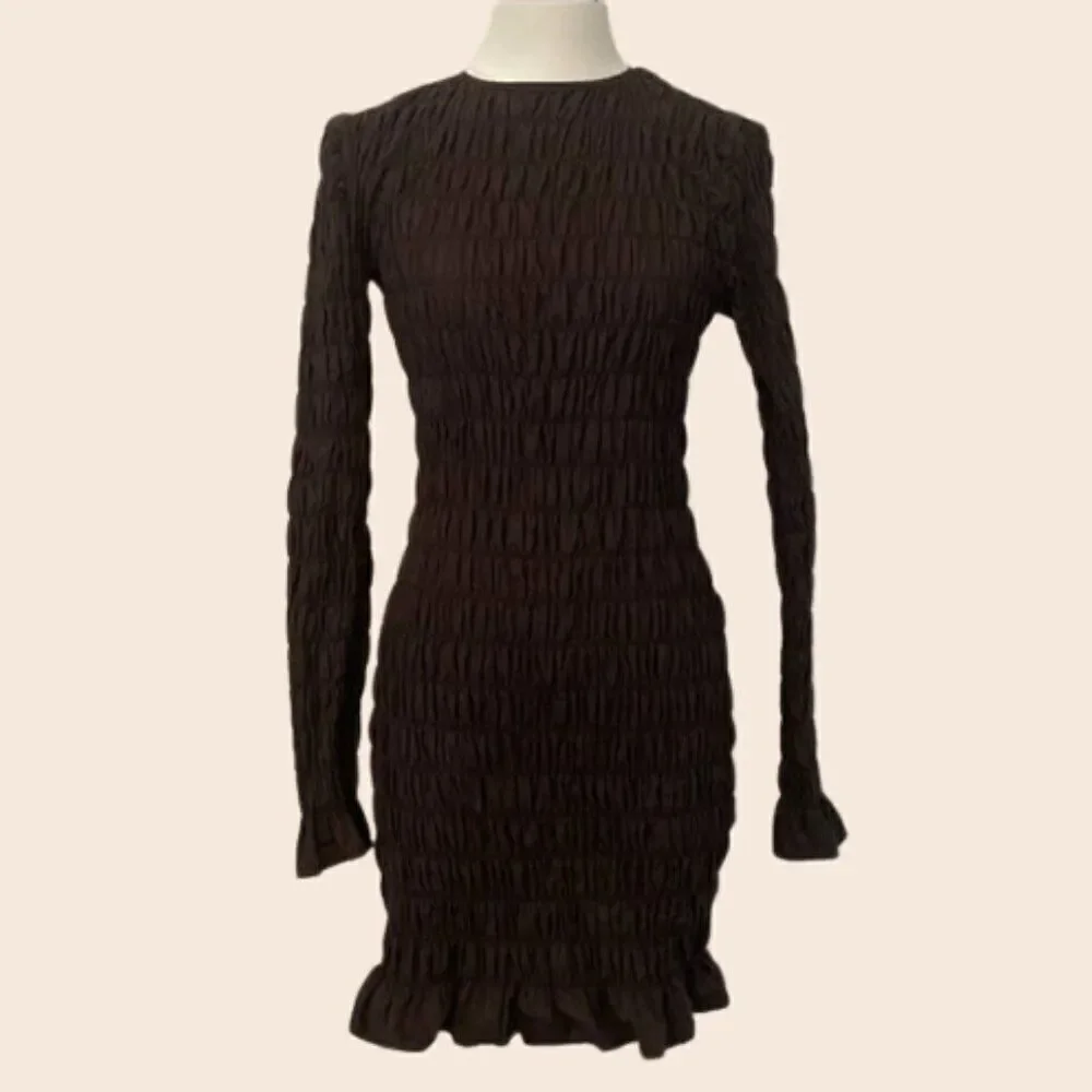 Dolls Kill Dresses | Dolls Kill Another Girl Chocolate Brown Smocked Mini Dress Size 4 | Color: Brown | Size: 4 | Britt_Place's Closet